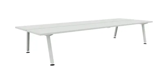 [MAO122] Marina double desk (2 x 5 profiles W : 58.6 in | 149 cm , Off White)