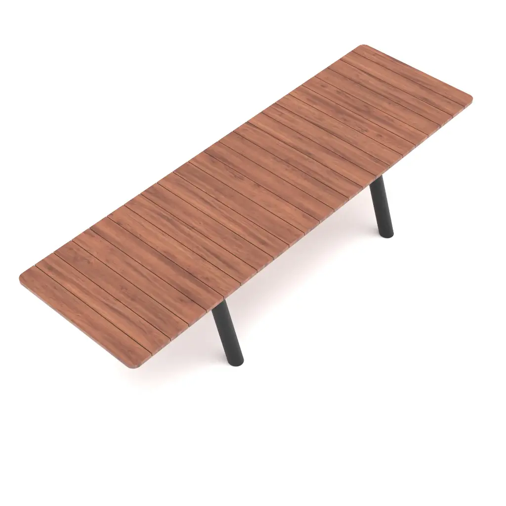 [PNG011-1] Panigiri (8-10 people, 122.7 in | 312 cm, Hellwood 100% PEFC - Thermally treated wood, No bench, Black (RAL9005))