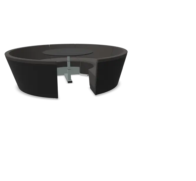 [KOS422|KOS014] Kosmos (Adjustable table, Black (RAL9005), Dark taupe (Sunbrella® Natté), No shade, No shade)