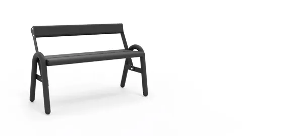 [AMA075-1] Amai benches (Black (RAL9005), Short, 2 people = 45.6 in | 117 cm, High-adjustable)