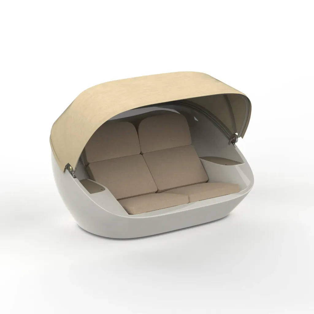 [CBR005|CBR020] Cabrio (Flax (Sunbrella® Marina plus), Sofa, Epicea (Sunbrella® Source), On even surface (no feet))