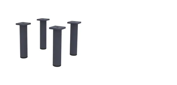[WAL073] Walrus feet  (set = 4 pcs) (High feet, Seat height = 14.7 in | 37,5 cm, Anthracite)