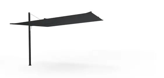 [SEN009-4] Sensu shade (BLACK, Black (RAL9005), Single, Straight pole, Square 118x118 in | 300x300 cm)