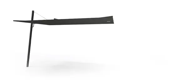 [SEN189-1] Sensu shade (BLACK, Black (RAL9005), Single, Tilted pole, Square 118x118 in | 300x300 cm)