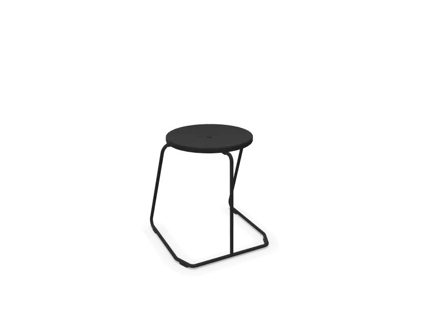 [TIK030] Tiki stools (Stool, 15.5 x 16.3 x 17.7 in | 39 x 41 x 45 cm, Powder coated aluminium, indoor & outdoor use, Black (RAL9005))