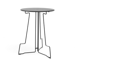 [TIK093] Tiki table (Small, 3 legs,  ø35.5 x 41.3 in | ø90 x 105 cm, Black (RAL9005))